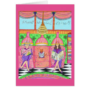 Beauty Salon Card with cat, mother and grandmother