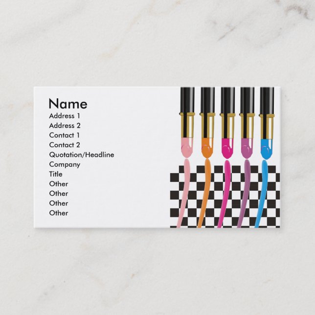 Beauty Salon, Cosmetics, or Makeup Artist Business Business Card (Front)
