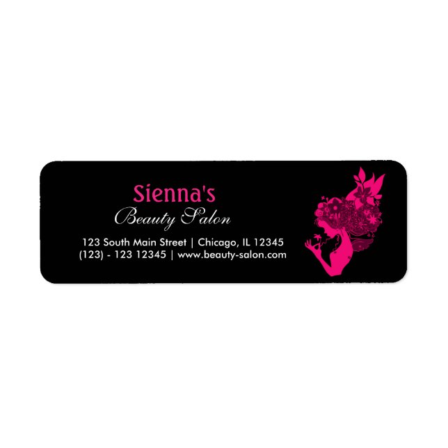 Beauty Salon (Deep Pink) Return Address Label (Front)