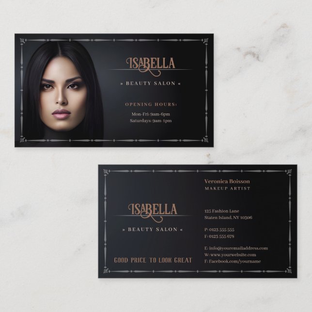 Beauty Salon | Elegant Business Card (Front/Back)