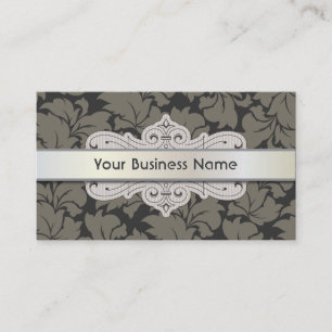 Beauty Salon Elegant Floral Damask Business Card