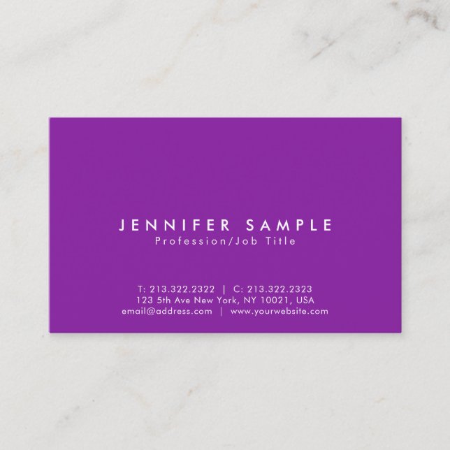 Beauty Salon Elegant Violet Modern Creative Luxury Business Card (Front)