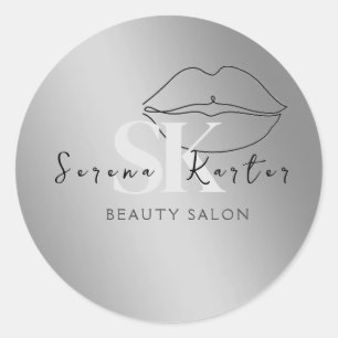 Beauty Salon Face Abstract Woman Modern Minimalism Classic Round Sticker