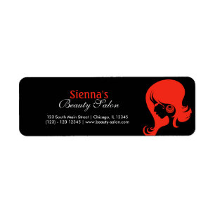 Beauty Salon (Firebrick) Return Address Label