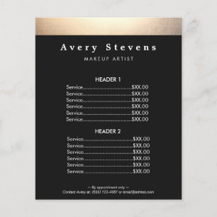 Beauty Salon Gold and Black Price List Menu
