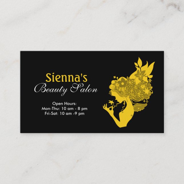 Beauty Salon (Gold) Business Card (Front)