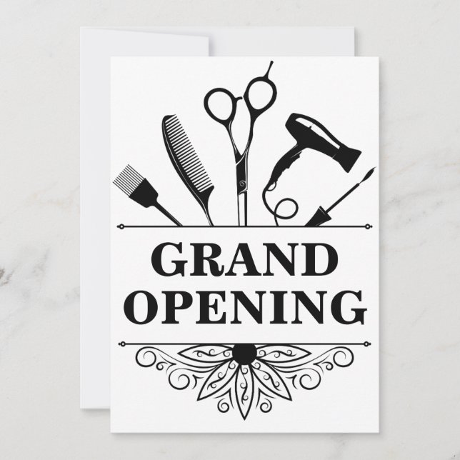 beauty salon grand opening invitation card (Front)