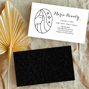 Beauty salon Hair Make Up Artist Celestial black  Business Card