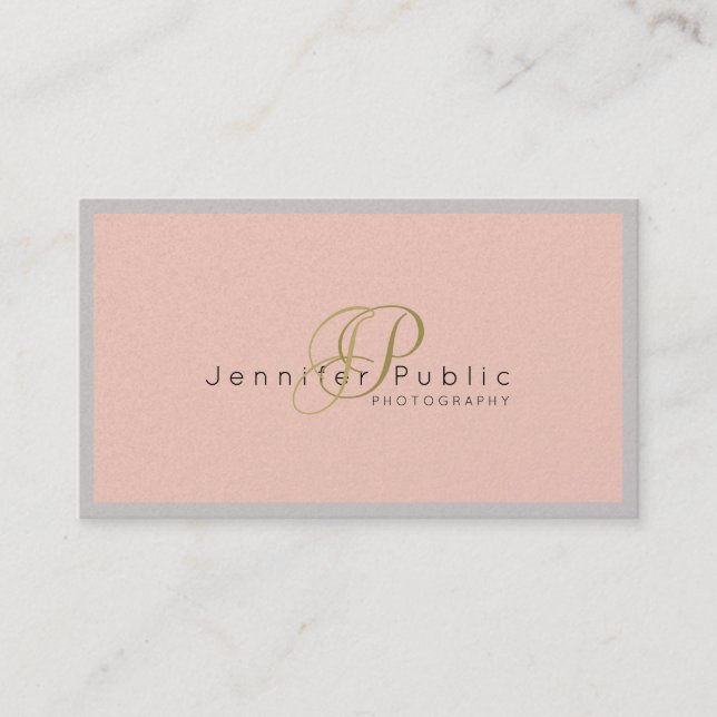 Beauty Salon Hair Stylist Photographer Pearl Luxe Business Card (Front)