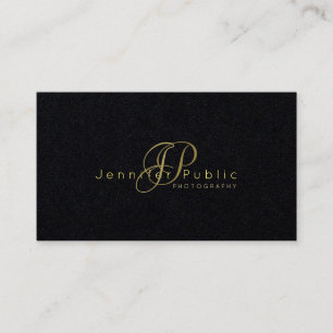 Beauty Salon Hair Stylist Photography Black Luxury Business Card