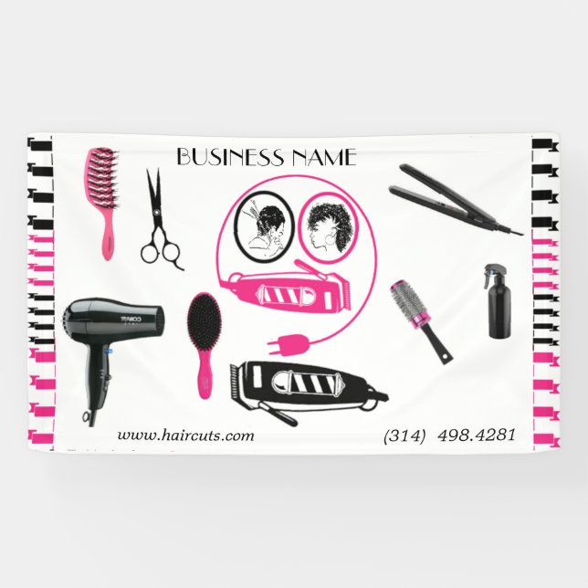 beauty salon haircut scissor hairdresser modern banner (Horizontal)