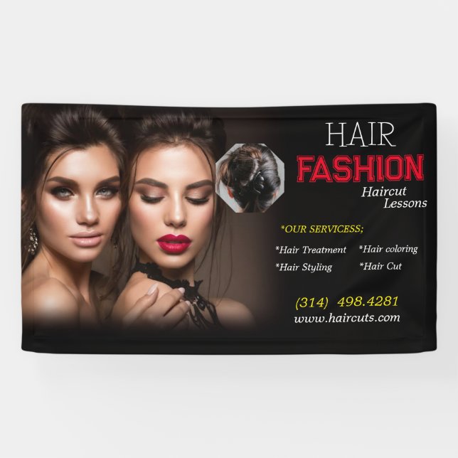beauty salon haircut scissor hairdresser modern banner (Horizontal)