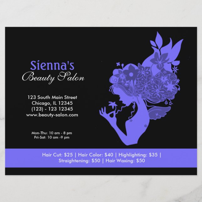 Beauty Salon (Light Slate Blue) Flyer (Front)