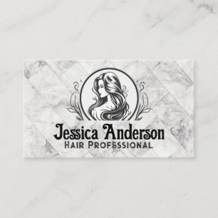 Beauty Salon Logo   Marble Tiles Business Card