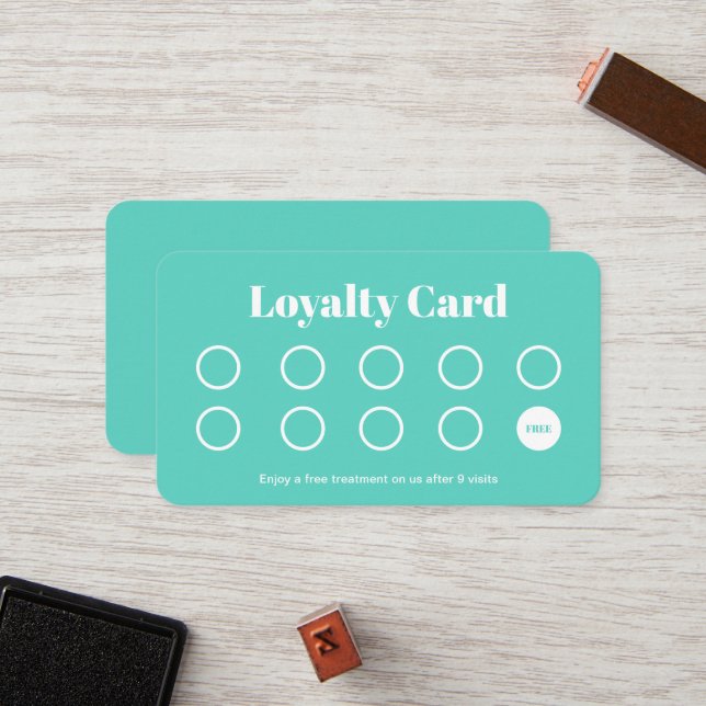 Beauty Salon Loyalty Card professional Blue (Front/Back In Situ)