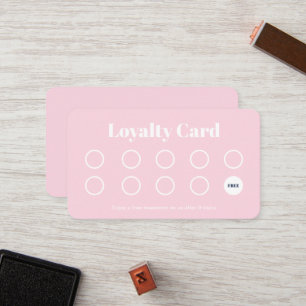Beauty Salon Loyalty Card Simple Pink