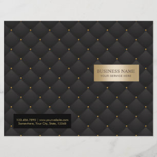 Beauty Salon Luxury Black & Gold Quilted Bi-Fold