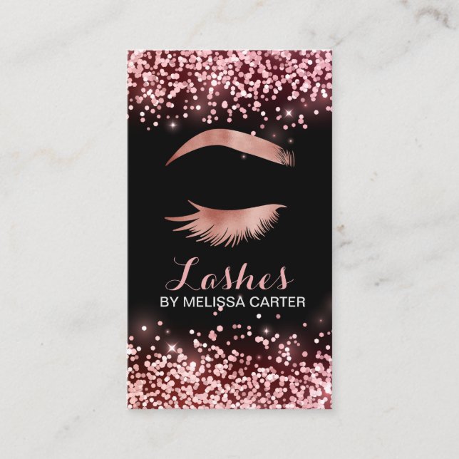 Beauty Salon Makeup Artist Brows Lash Extensions Business Card (Front)