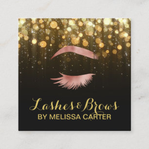 Beauty Salon Makeup Artist Brows Lash Extensions Square Business Card