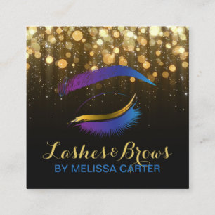 Beauty Salon Makeup Artist Brows Lash Extensions Square Business Card