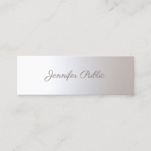 Beauty Salon Makeup Artist Handwritten Script Chic Mini Business Card