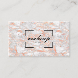  Beauty Salon Makeup Artist Rose Gold Marble  Business Card