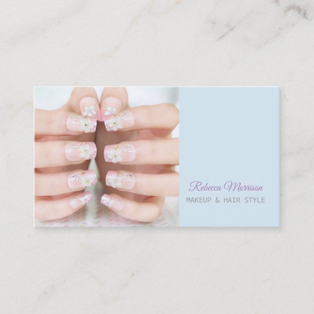 beauty salon manicure nail artist business card (Front)