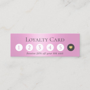 Beauty Salon Modern Pink Girly Loyalty Card