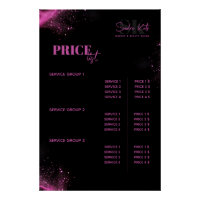 Beauty Salon MUA Hair Black Neon Pink Price List
