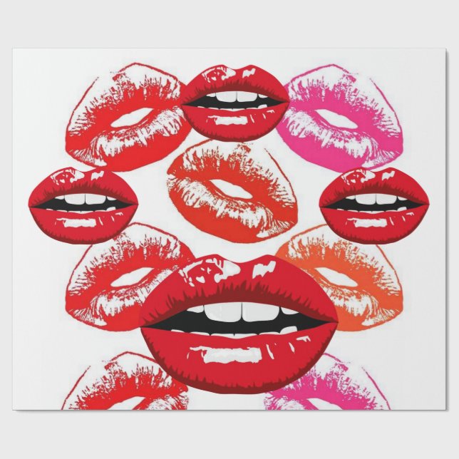 Beauty Salon, Nail Salon & Spa Lipstick Makeup Wrapping Paper (Flat)