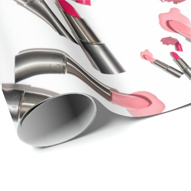 Beauty Salon, Nail Salon & Spa Lipstick Makeup Wrapping Paper (Roll Corner)