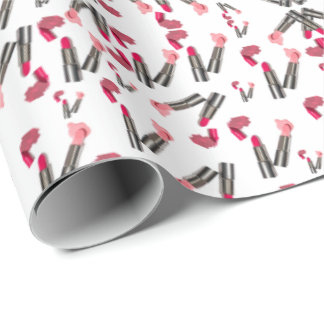 Beauty Salon, Nail Salon & Spa Lipstick Makeup Wrapping Paper