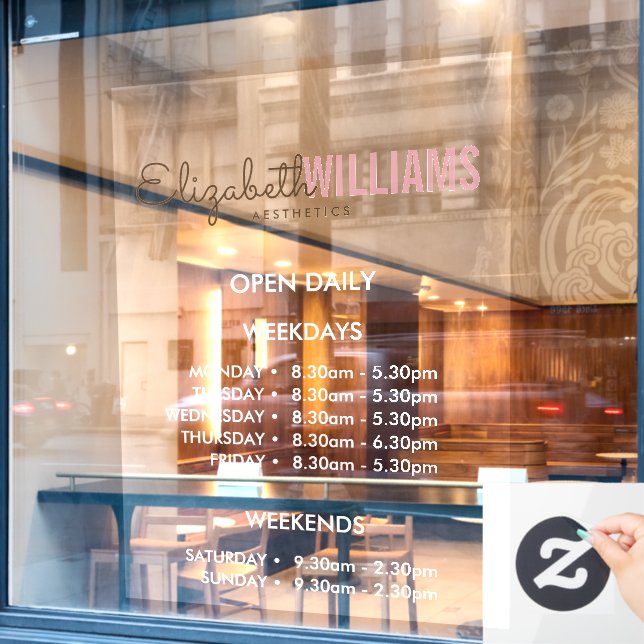 Beauty Salon Open Hours  (Cafe Window)