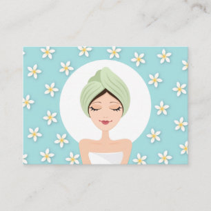 Beauty salon or spa business card - aqua blue