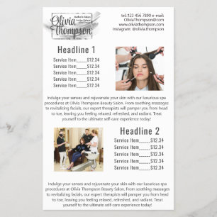 Beauty Salon Pearl Silver Calendar  Flyer