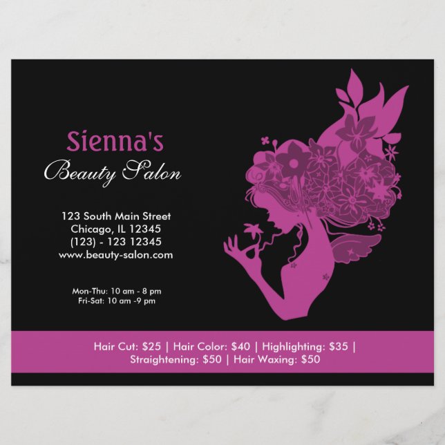 Beauty Salon (Plum) Flyer (Front)
