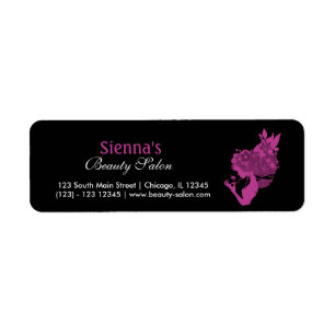 Beauty Salon (Plum) Return Address Label