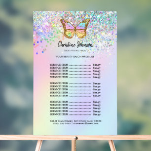 beauty salon price list acrylic sign