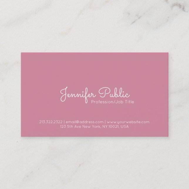 Beauty Salon Professional Modern Simple Plain Business Card (Front)
