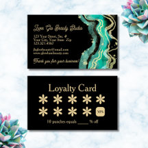 Beauty Salon Punch Loyalty Card Black
