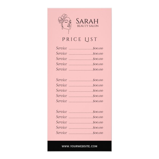 Beauty salon  rack card (Front)