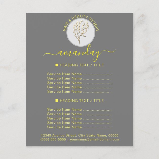 Beauty Salon Reopening Logo QR CODE Price List Flyer (Front)