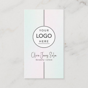 Beauty Salon Round Logo QR Code Social Media Business Card