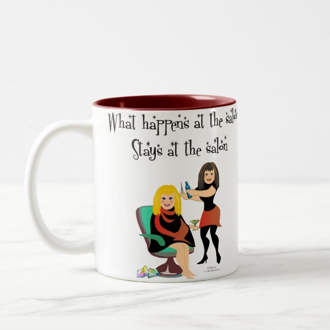 Beauty Salon Secrets Two-Tone Coffee Mug (Left)