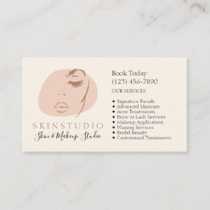 Beauty Salon Skincare Facial Makeup Lash Brow Eleg Business Card