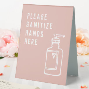Beauty Salon Spa Minimalist Pink Sanitise Hands