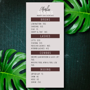 Beauty Salon Treatment Menu Design