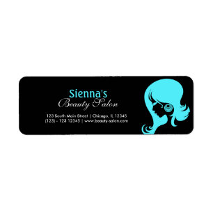 Beauty Salon (Turquoise) Return Address Label