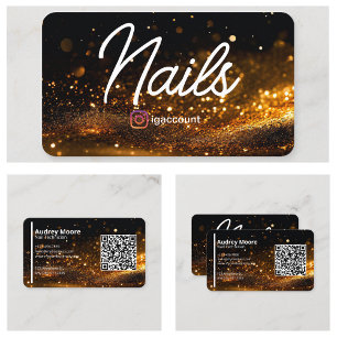 Beauty Salons Professional QR Code Nail Tech Business Card
