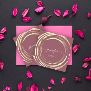 Beauty Shop Couch Gold Rose QR Code Logo Square Business Card